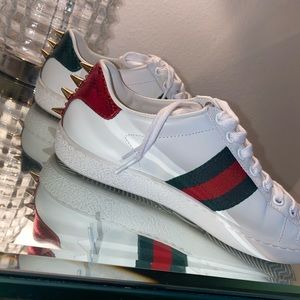 Gucci Stud Web Leather Sneakers